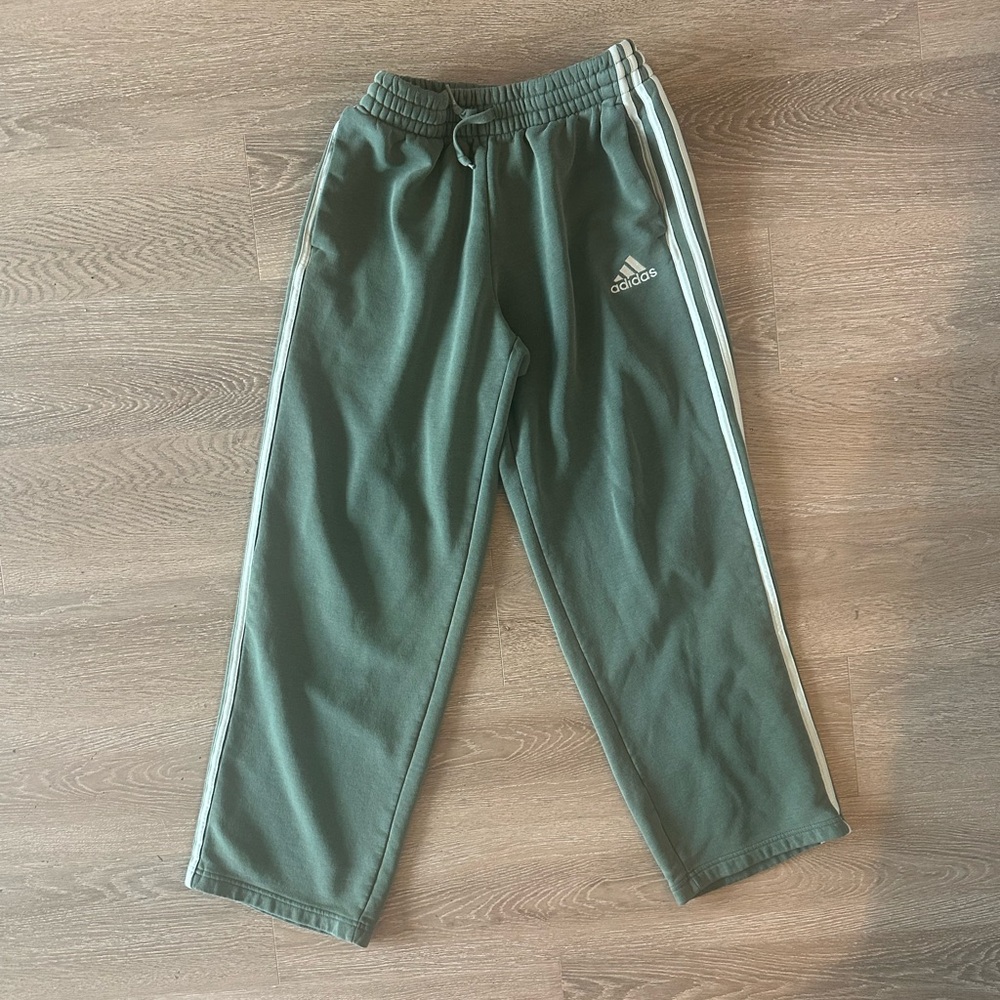 Adidas Mem’s Olive Joggers with White Stripes